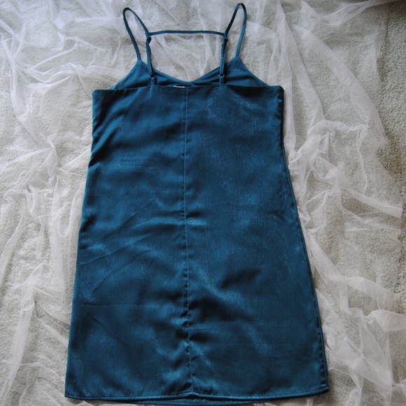 Teal Slip Dress - Picture 2 of 2